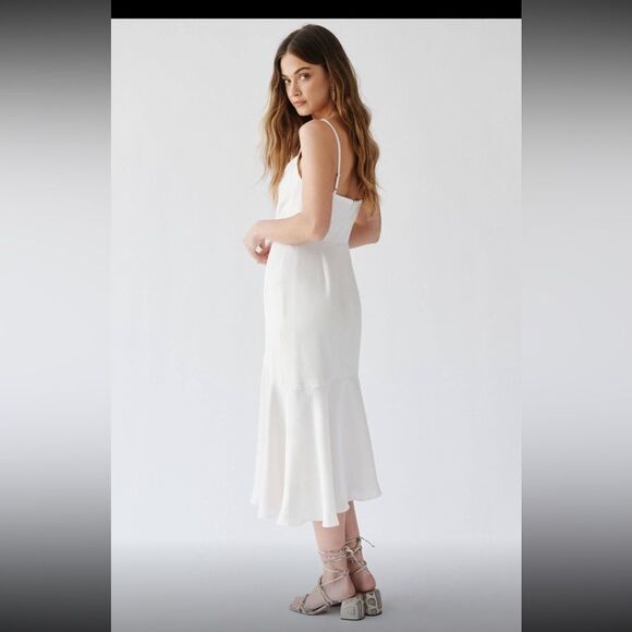 NWT Free People / Fame And Partners Satin Printed Ashlee Dress - Picture 5 of 5